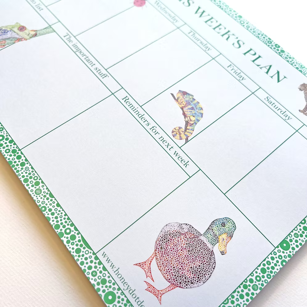 Green A4 Weekly Planner