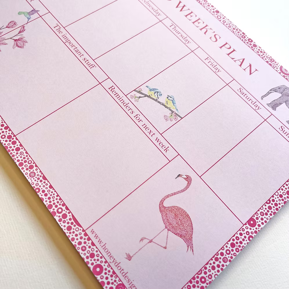 Pink A4 Weekly Planner