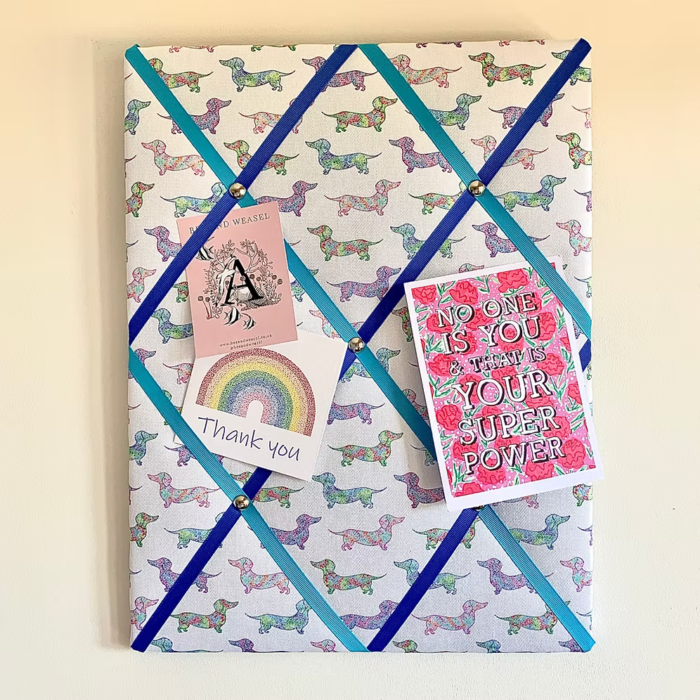 Sausage Dog Fabric Noticeboard
