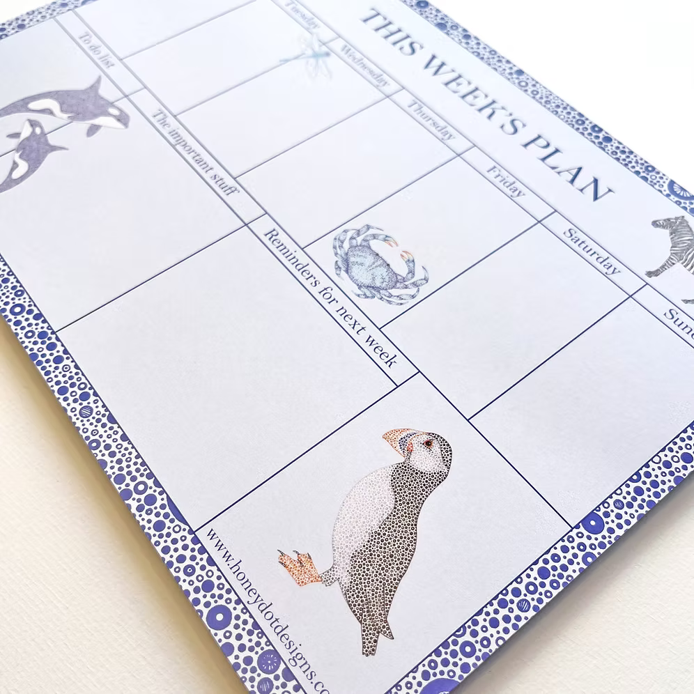 Blue A4 Weekly Planner