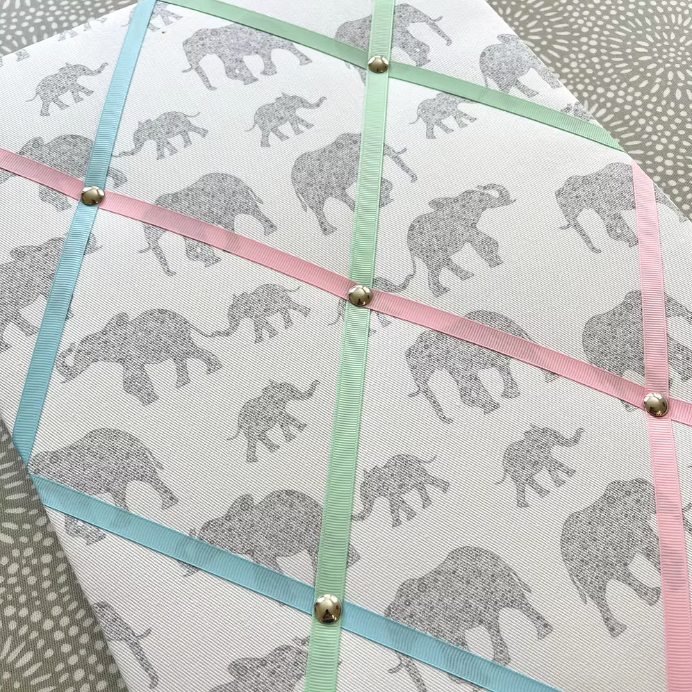 Grey Elephant Fabric Noticeboard