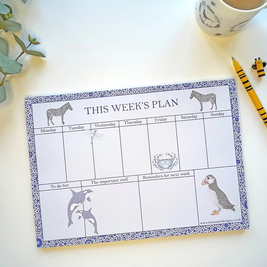 Blue A4 Weekly Planner