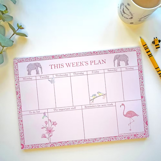 Pink A4 Weekly Planner