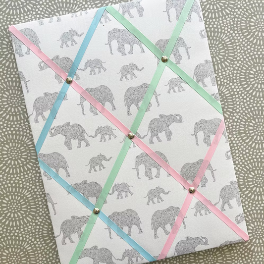 Grey Elephant Fabric Noticeboard